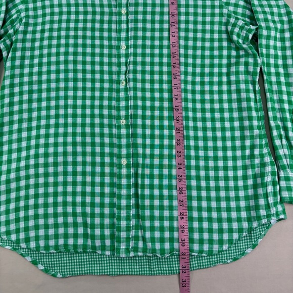 Ralph Lauren Green and White Checkered Lightweight Cotton Men's Shirt Size XXL - Picture 2 of 7